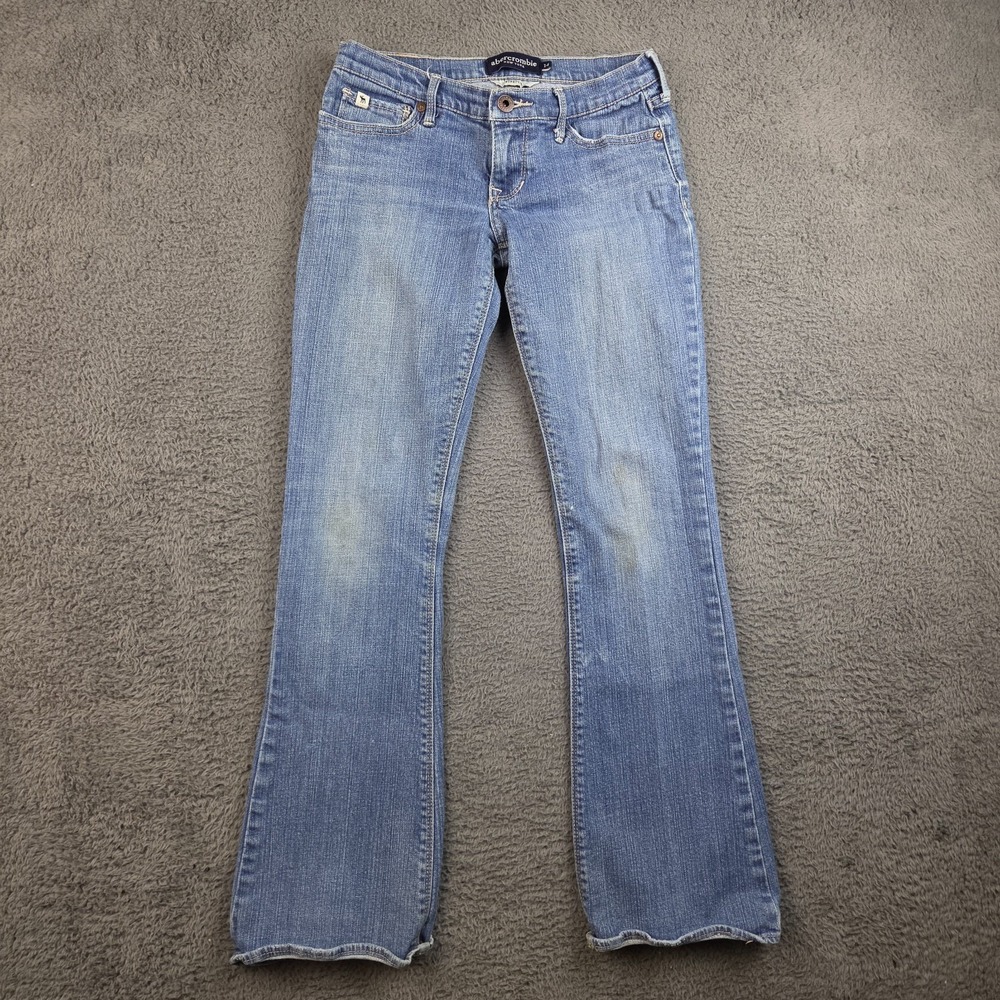 Vintage Y2K Abercrombie Mackenzie Jeans Girls 14 Blue Denim Pants Stretch Flare